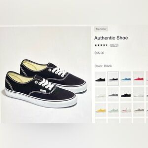 VANS©️ — Authentic Shoe  W 6.5;  M 5